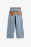 Jeans poche en cuir Marron clair