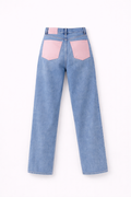 Jean poches en cuir rose