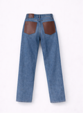 Jean poches en cuir Marron