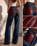 Jeans croco bordeaux